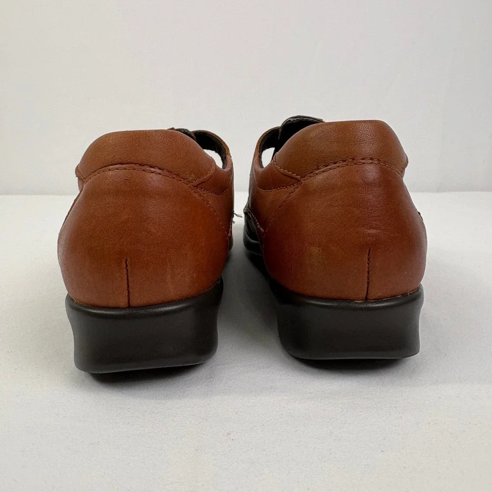SAS Roamer Women's Cognac Brown Leather Mary Jane Comfort Walking‎ Shoes 7.5 N